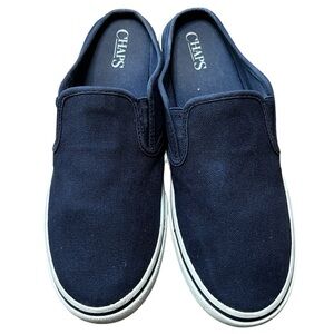 Chaps - Navy Slip-On Canvas Sneakers - Size 8b